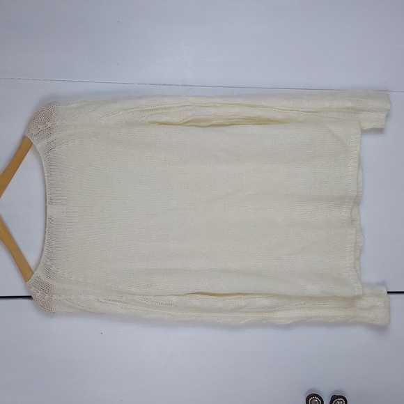 J Crew  Cream cable knit  Sweater Mohair/Wool Neutral Organic  Sz.L - Picture 4 of 8